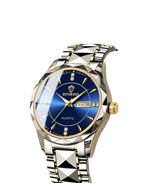 ساعة عصرية تريند للرجال، مقاومة للماء مصنوعة من الكوارتز والفولاذ والتنجستين