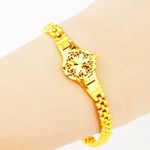 سوار سارج عالي التقليد ، سوار ساعة ذهبي مطلي حلو للعشاق