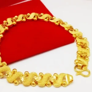 قطعة واحدة من سوار السلسلة الذهبية على شكل زهرة وقلب للأولاد، اختيار مثالي للهدايا